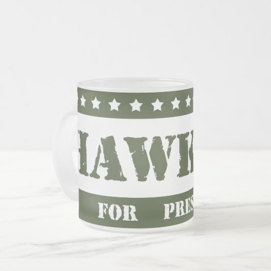 Voor President Hawkeye Matglas Koffiemok (Voorkant links)