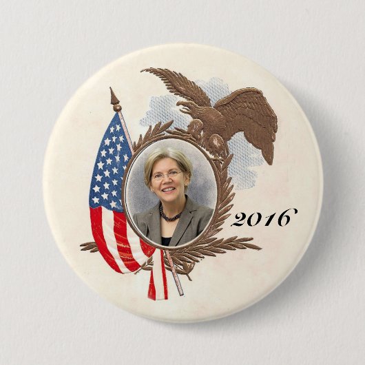 Voor President in 2016 Elizabeth Warren Ronde Button 7,6 Cm (Voorkant)