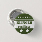 Voor President Klinger Ronde Button 3,2 Cm (Voorkant /achterkant)