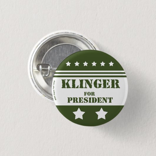 Voor President Klinger Ronde Button 3,2 Cm (Voorkant /achterkant)