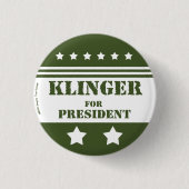 Voor President Klinger Ronde Button 3,2 Cm (Voorkant)