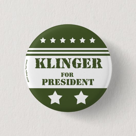 Voor President Klinger Ronde Button 3,2 Cm (Voorkant)