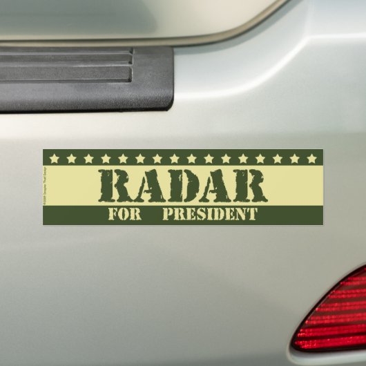 Voor President Radar Bumpersticker (Op auto)