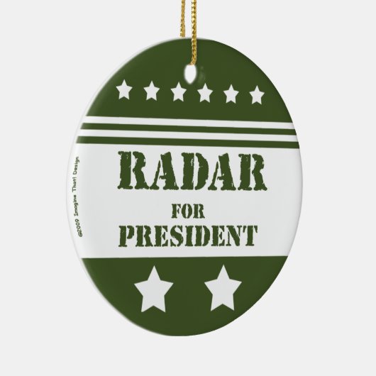 Voor President Radar Keramisch Ornament (Rechts)