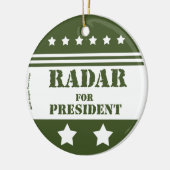 Voor President Radar Keramisch Ornament (Links)