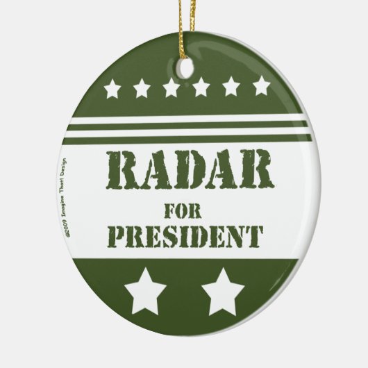 Voor President Radar Keramisch Ornament (Links)
