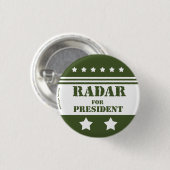Voor President Radar Ronde Button 3,2 Cm (Voorkant /achterkant)