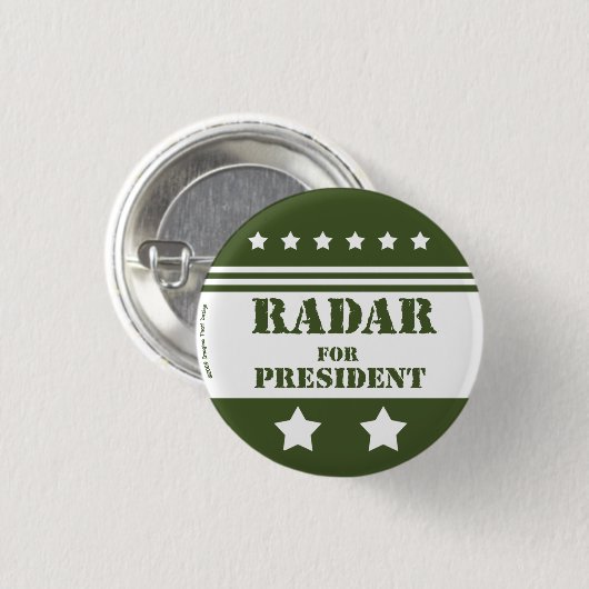 Voor President Radar Ronde Button 3,2 Cm (Voorkant /achterkant)