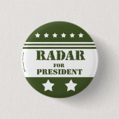 Voor President Radar Ronde Button 3,2 Cm (Voorkant)