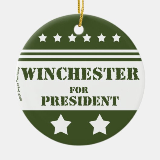 Voor President Winchester Keramisch Ornament (Voorkant)