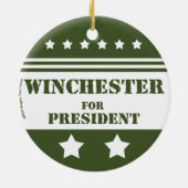 Voor President Winchester Keramisch Ornament (Achterkant)