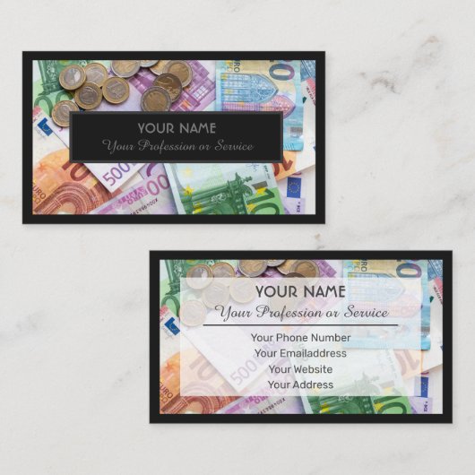 Voor professionele bankiers of financiële deskundi visitekaartje (Voorkant / Achterkant)