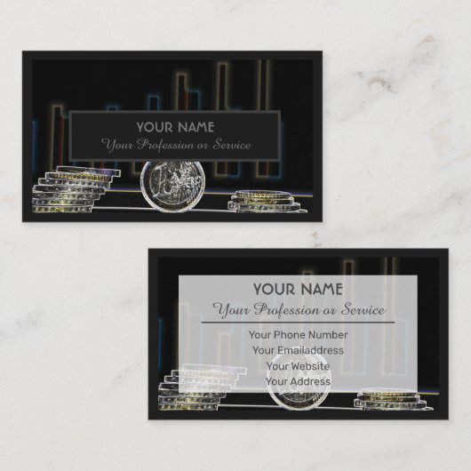 Voor professionele bankiers of financiële experts visitekaartje (Voorkant / Achterkant)