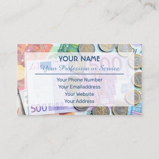 Voor professionele bankiers of financiële speciali visitekaartje (Achterkant)