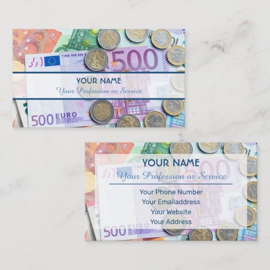 Voor professionele bankiers of financiële speciali visitekaartje (Voorkant / Achterkant)