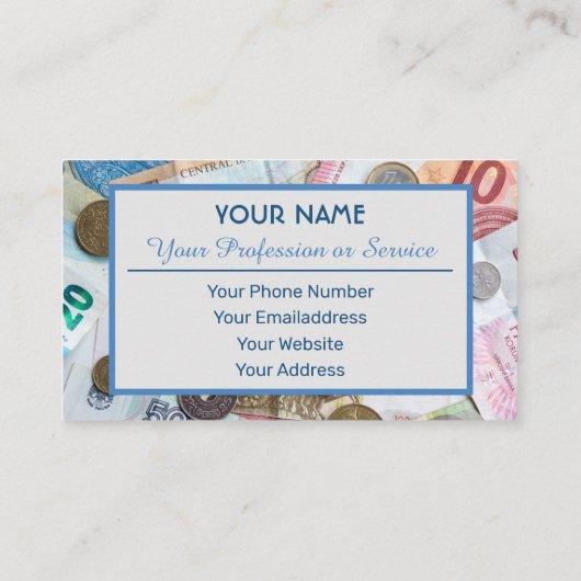 Voor professionele bankiers of financiële speciali visitekaartje (Achterkant)