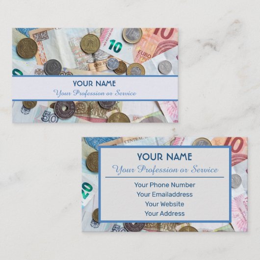 Voor professionele bankiers of financiële speciali visitekaartje (Voorkant / Achterkant)