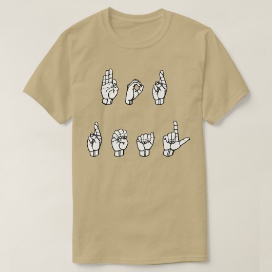 VOOR REAL ASL Sign Language Design 1 T-shirt (Design voorkant)