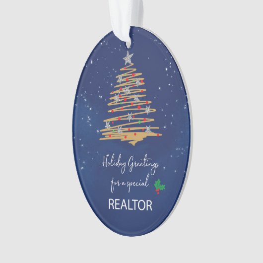 VOOR Realtor Kerstboom Naam Ornament (voorkant)