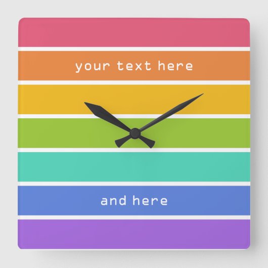 voor regenboogkleuren vierkante klok (Voorkant)