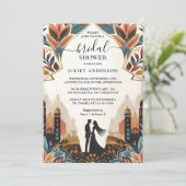 Voor Retro Arabisch Exotisch Bold Damask Vrijgezel Kaart (Staand voorkant)