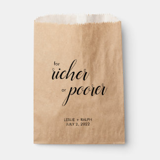 Voor Richer of Poorer Favor Bags Bedankzakje