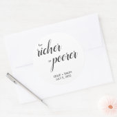Voor Richer of Poorer Ronde Sticker (Envelop)