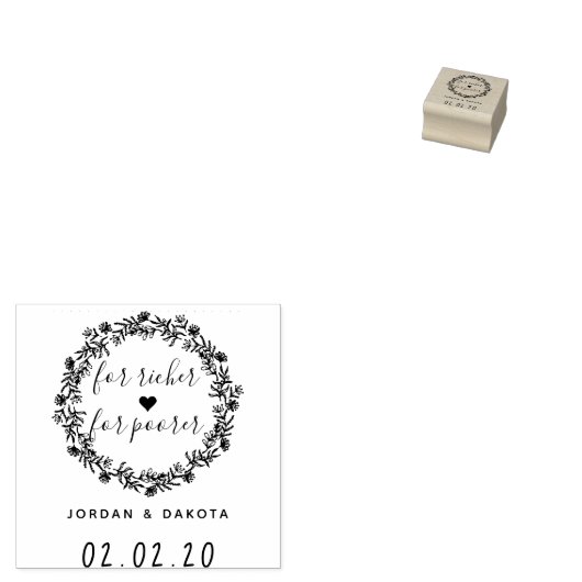 Voor rijker voor slechtere aangepaste bruiloft bew rubberstempel (Gestempeld)