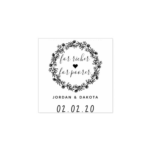 Voor rijker voor slechtere aangepaste bruiloft bew rubberstempel (Afrduk)