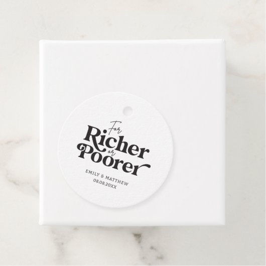 Voor rijkere of armere bruiloft receptie cadeau ee bedankjes labels (In situ)