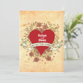 Voor Robyn & Owen: Rock 'n' Roll Wedding (Rozen) Kaart (Staand voorkant)