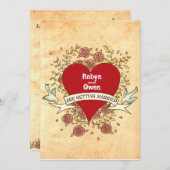 Voor Robyn & Owen: Rock 'n' Roll Wedding (Rozen) Kaart (Voorkant / Achterkant)