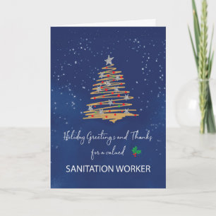 Voor sanitairmedewerkers waardering bij Kerstmis Kaart