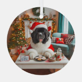 Voor Santa Newfie Cookie Taster Glas Ornament (Achterkant)