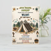 Voor Schattigee Natuur Boys One Happy Camper 1e Ve Kaart (Staand voorkant)