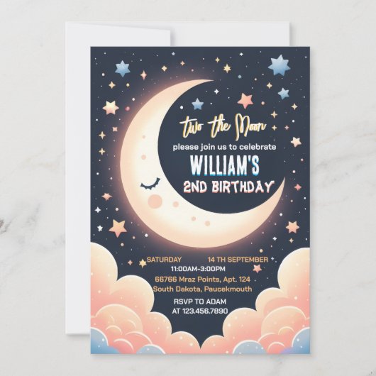 Voor Schattigee Space Night Sky Two The Moon 2nd B Kaart (Voorkant)