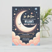 Voor Schattigee Space Night Sky Two The Moon 2nd B Kaart (Staand voorkant)