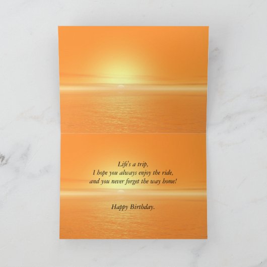 Voor schoonvader, zonsondergang motorfiets kaart (Binnen)