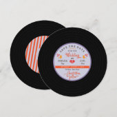 Voor Sheliza: Retro Vinylplaat Oranje Lucht Blauw Save The Date (Voorkant / Achterkant)