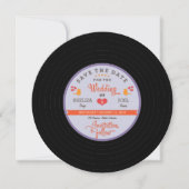 Voor Sheliza: Retro Vinylplaat Oranje Lucht Blauw Save The Date (Voorkant)