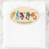 Voor skateboarders Skateboarden Graphics Collage Ovale Sticker (Tas)