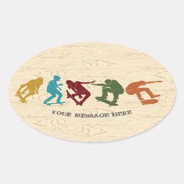 Voor skateboarders Skateboarden Graphics Collage Ovale Sticker