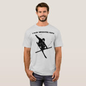 Voor Skiers Ski Trick Black Silhouette Graphic T-shirt (Voorkant volledig)