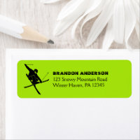 Voor Skiers Ski Trick Graphic Return Address