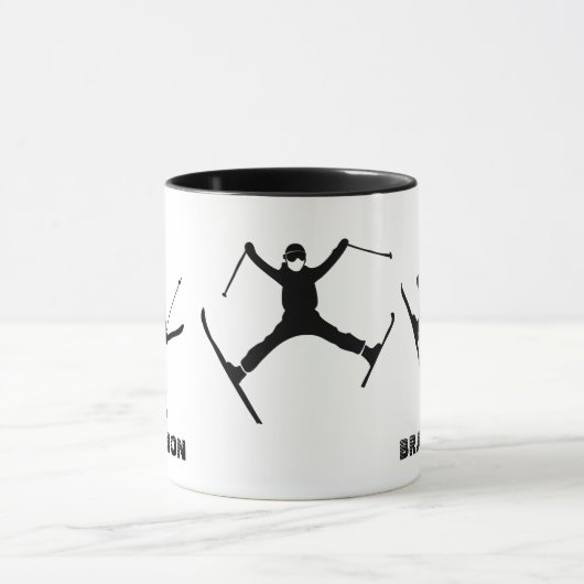 Voor Skiers Ski Tricks gepersonaliseerd Mok (Midden)