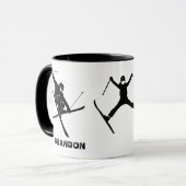 Voor Skiers Ski Tricks gepersonaliseerd Mok (Voorkant links)
