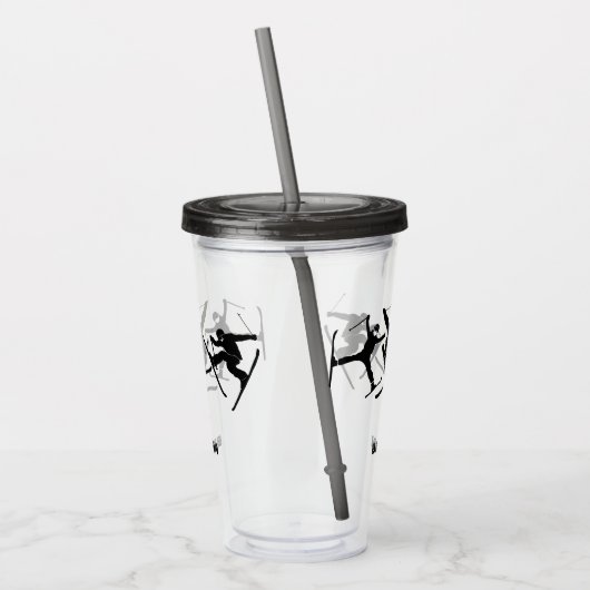 Voor Skiers Ski Tricks grafische kaarten op maat Acryl Drinkbeker (Links)