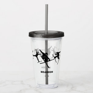 Voor Skiers Ski Tricks grafische kaarten op maat Acryl Drinkbeker