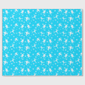 Voor Skiiers Ski Tricks Graphic White, Helderblauw Cadeaupapier (Vlak)