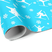 Voor Skiiers Ski Tricks Graphic White, Helderblauw Cadeaupapier (Rol Hoek)